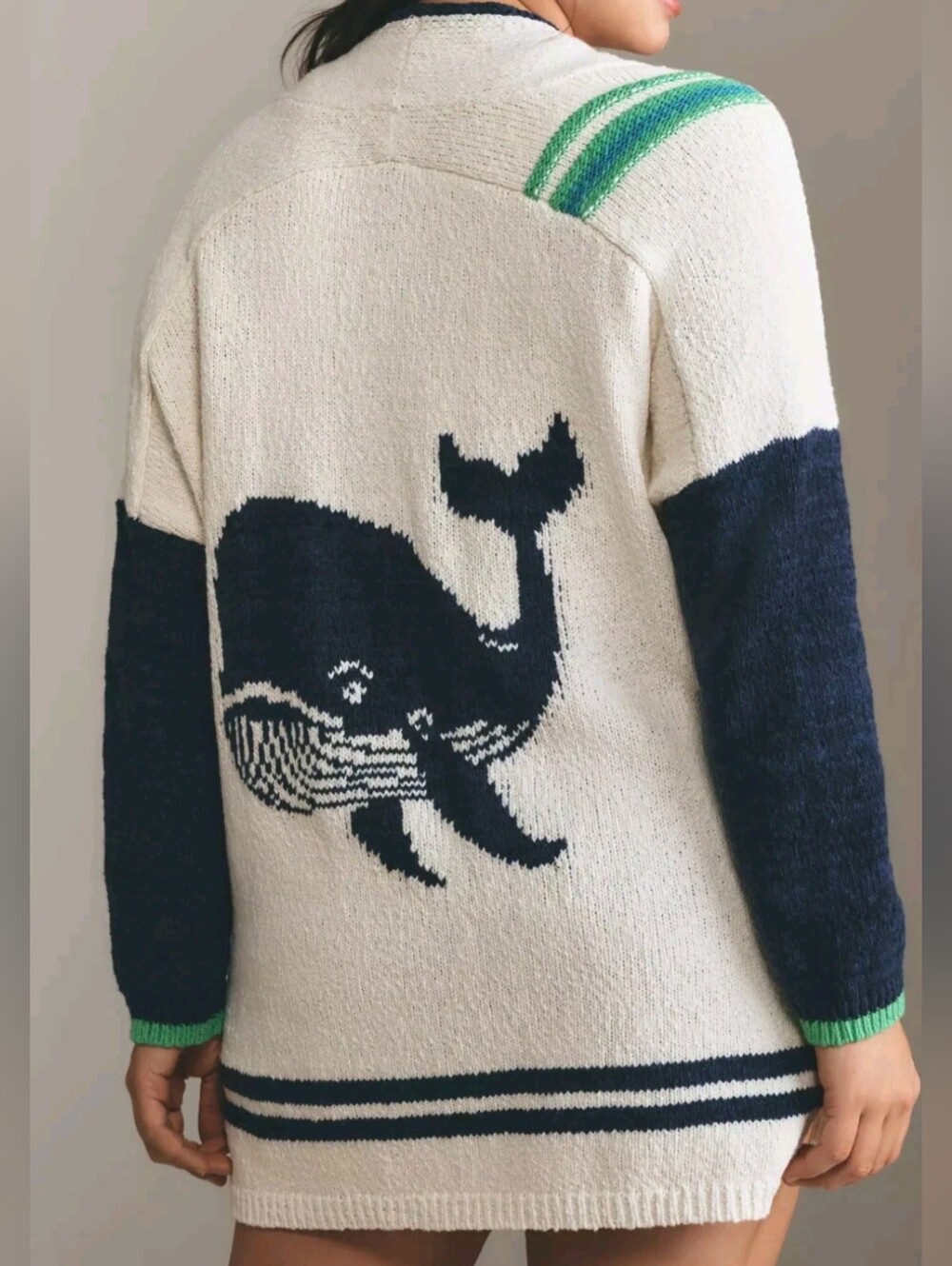 Anthropologie Maeve Cardigan. Whale Graphic On The Back